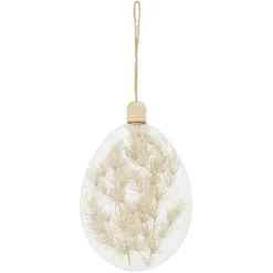 Gifi Décoration de Noël goutte en verre avec fleurs séchées à suspendre^ Décoration Sapin