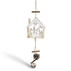 Gifi Décoration de Noël maison en bois à suspendre^ Décoration Sapin