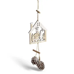 Gifi Décoration de Noël maison en bois à suspendre^ Décoration Sapin