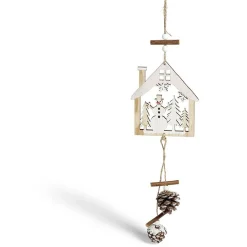 Gifi Décoration de Noël maison en bois à suspendre^ Décoration Sapin