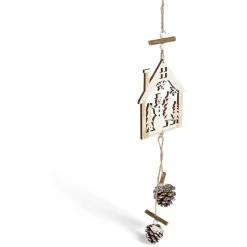 Gifi Décoration de Noël maison en bois à suspendre^ Décoration Sapin