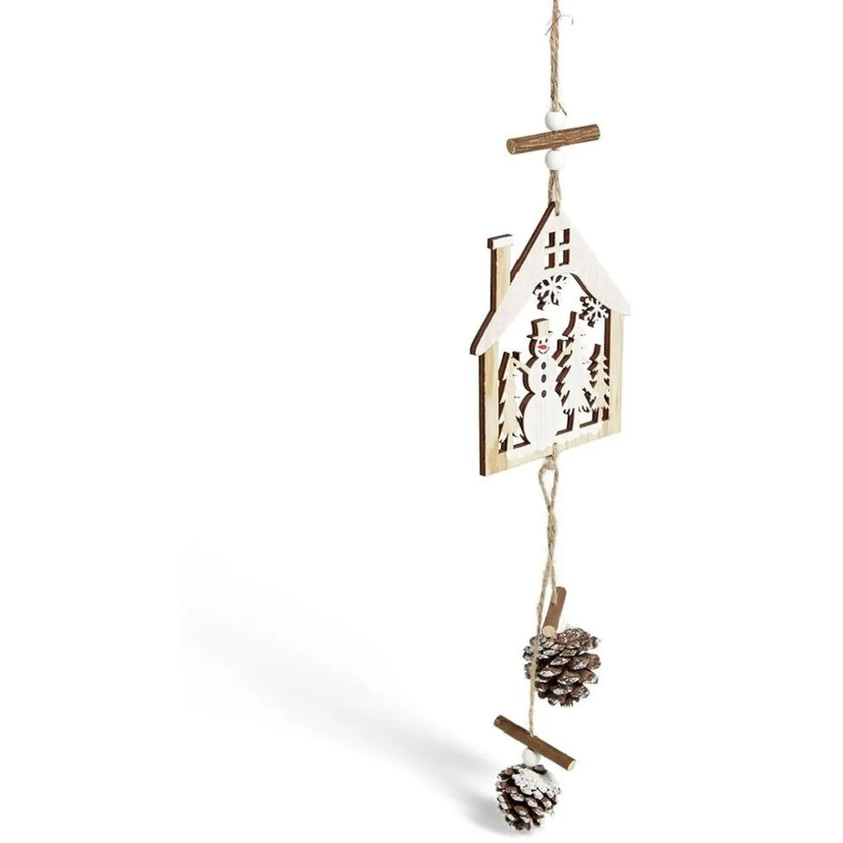 Gifi Décoration de Noël maison en bois à suspendre^ Décoration Sapin