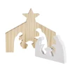 Outlet Gifi Décoration de Noël nativité en bois 2 parties H19,5cm