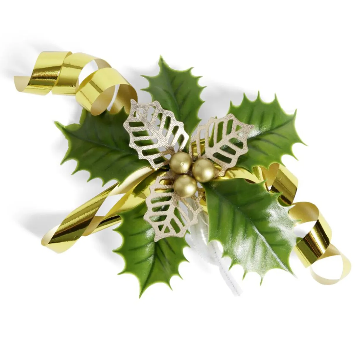 Online Gifi Décoration de Noël noeud et houx H20,5 cm - 3 coloris