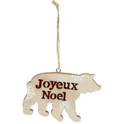 Gifi Décoration de Noël ours en bois à suspendre^ Décoration Sapin