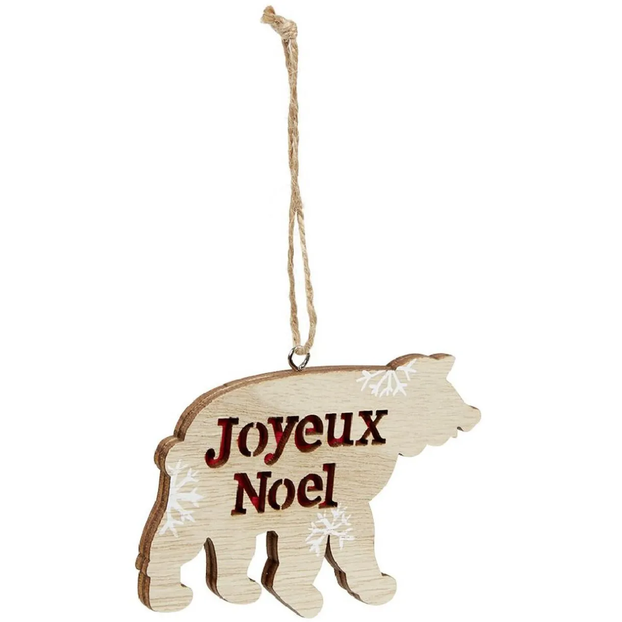 Gifi Décoration de Noël ours en bois à suspendre^ Décoration Sapin
