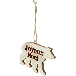 Gifi Décoration de Noël ours en bois à suspendre^ Décoration Sapin