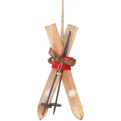 Gifi Décoration de Noël paire de skis à suspendre^ Décoration Sapin