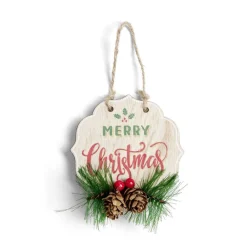 Clearance Gifi Décoration de Noël pancarte Merry Christmas à susprendre H8cm - 2 modèles