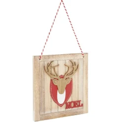 Gifi Décoration de Noël panneau en bois avec renne^ Décoration Sapin