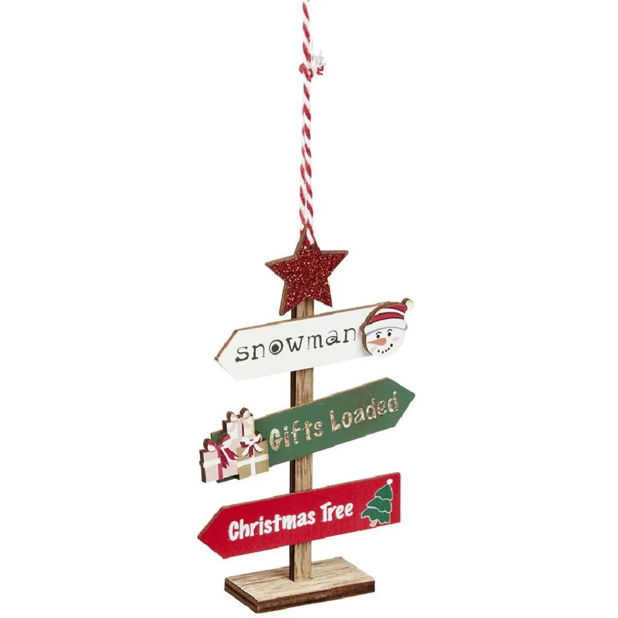 Gifi Décoration de Noël panneau de signalisation^ Décoration Sapin