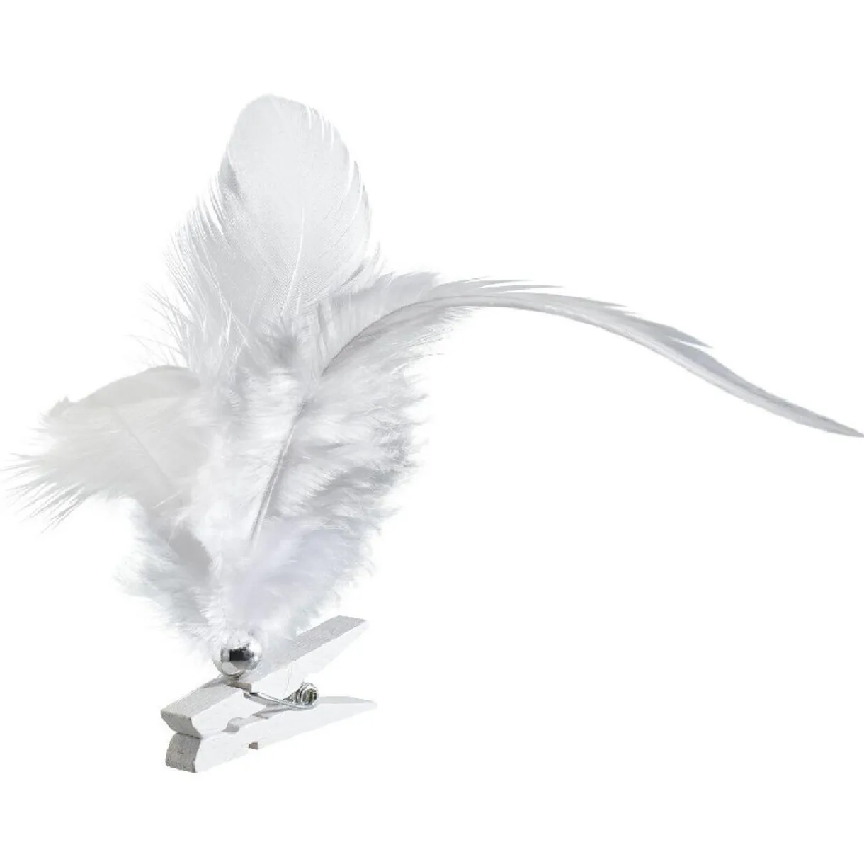 Sale Gifi Décoration de Noël plume blanche x12