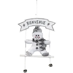 Gifi Décoration de Noël pour porte, gris et blanc^ Décoration Sapin