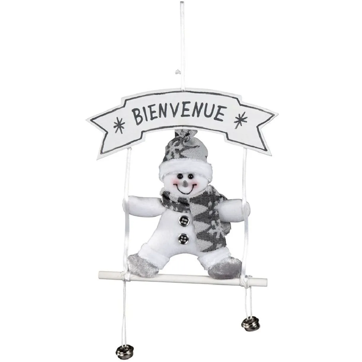 Gifi Décoration de Noël pour porte, gris et blanc^ Décoration Sapin