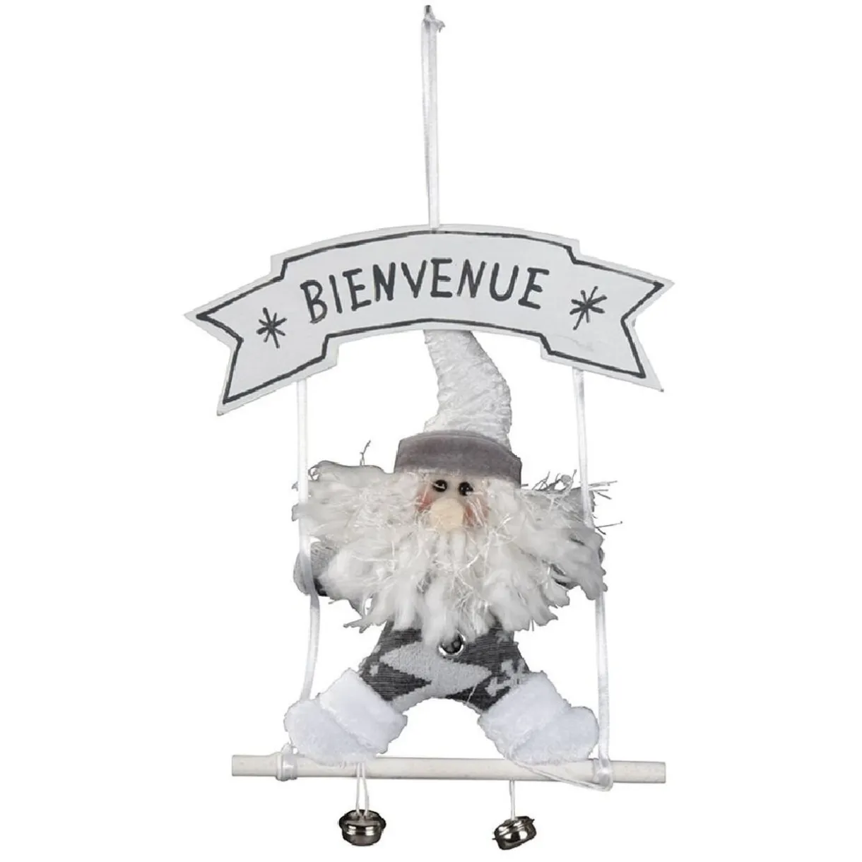 Gifi Décoration de Noël pour porte, gris et blanc^ Décoration Sapin