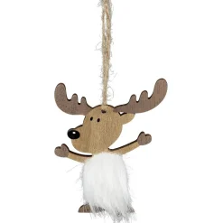 Gifi Décoration de Noël renne en bois à suspendre^ Décoration Sapin