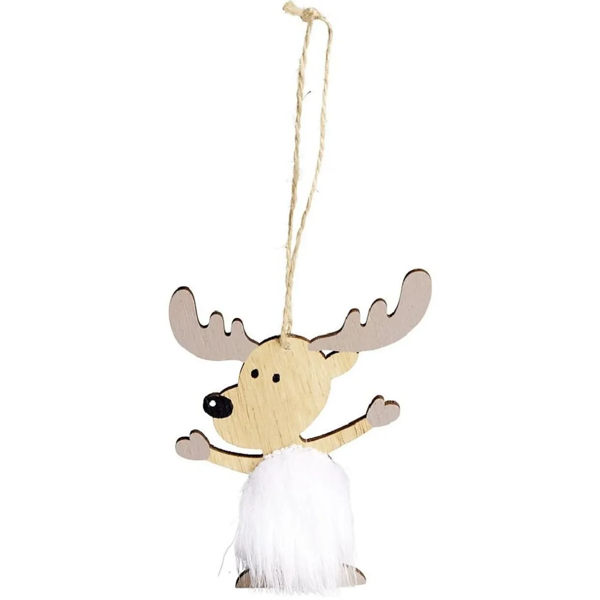 Gifi Décoration de Noël renne en bois à suspendre^ Décoration Sapin