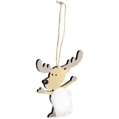 Gifi Décoration de Noël renne en bois à suspendre^ Décoration Sapin
