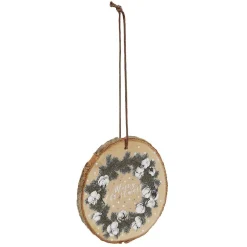 Gifi Décoration de Noël ronde en bois à suspendre^ Décoration Sapin