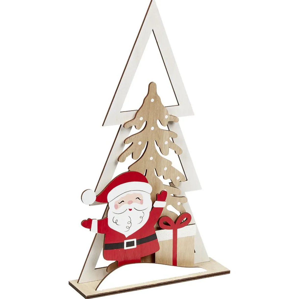Best Gifi Décoration de Noël sapin et Père Noël en bois à poser