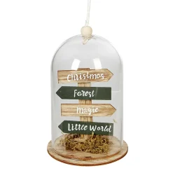 Gifi Décoration de Noël sous cloche 4 panneaux avec inscription^ Décoration Sapin