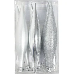 Gifi Décoration de Noël stalactite argentée à suspendre x6^ Décoration Sapin