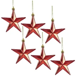 Gifi Décoration de Noël étoile à suspendre rouge x6^ Décoration Sapin