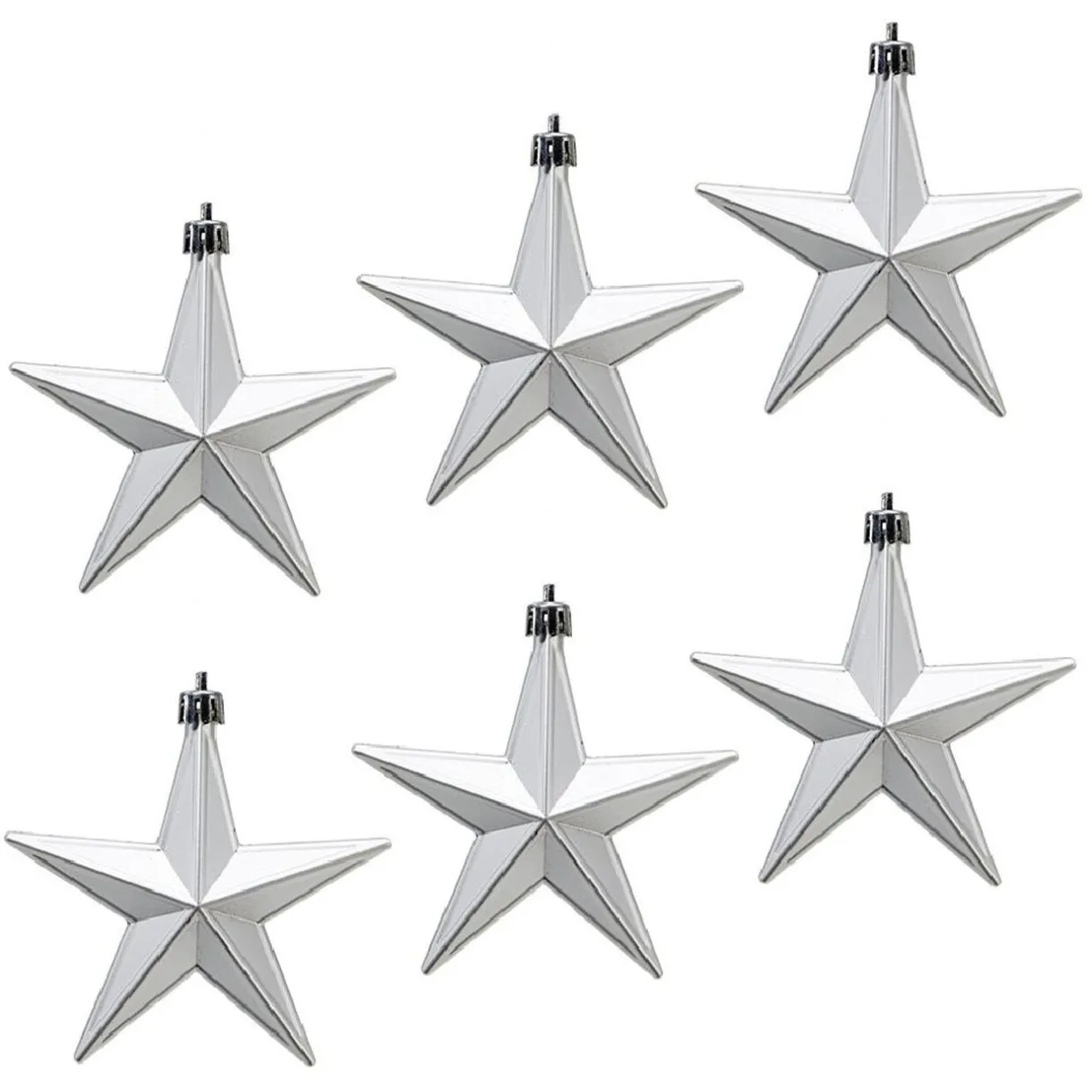 Gifi Décoration de Noël étoile à suspendre argentée x6^ Décoration Sapin
