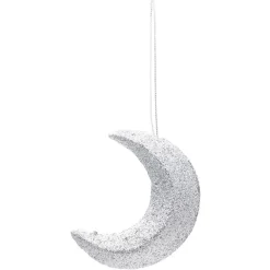 Outlet Gifi Décoration de Noël étoile et lune argentées à suspendre