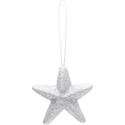 Outlet Gifi Décoration de Noël étoile et lune argentées à suspendre