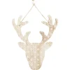 Gifi Décoration de Noël tête de renne en bois à suspendre H. 14 cm^ Décoration Sapin