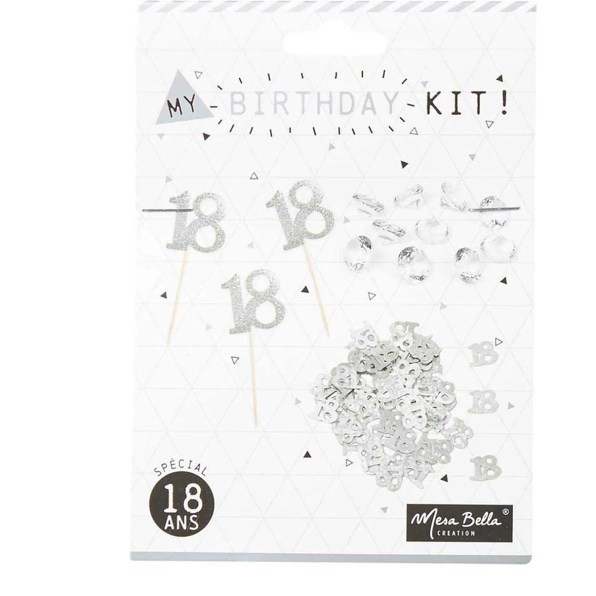 Clearance Gifi Décoration de table anniversaire 18 ans argenté