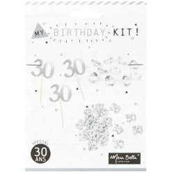 Outlet Gifi Décoration de table anniversaire 30 ans argenté