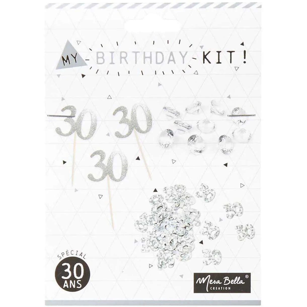 Outlet Gifi Décoration de table anniversaire 30 ans argenté