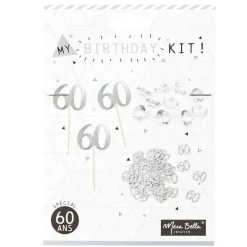 Outlet Gifi Décoration de table anniversaire 60 ans argenté