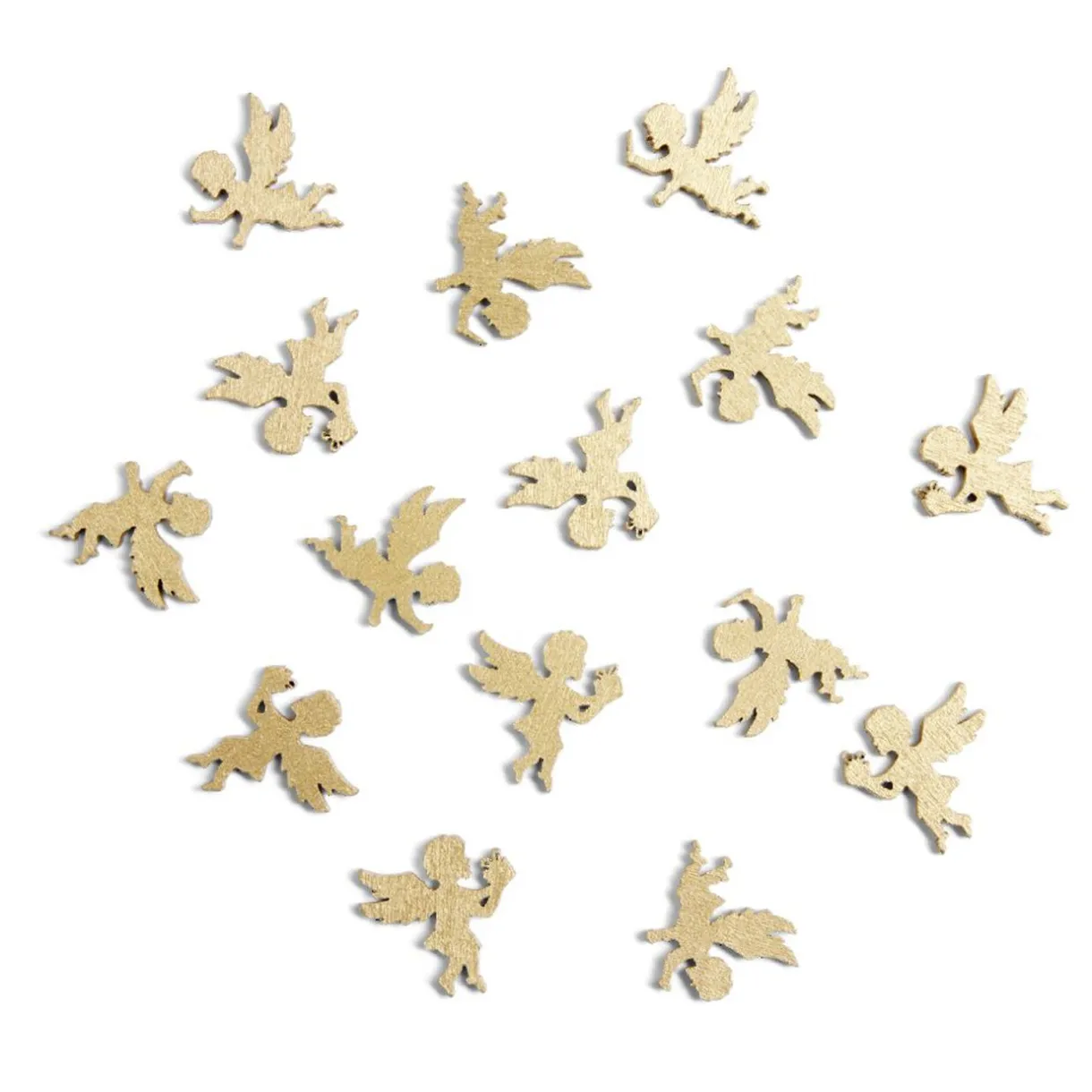 Best Gifi Décoration de table en bois forme ange doré 15 pièces