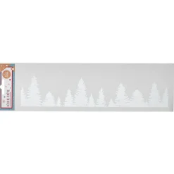 Gifi Décoration fenêtre électrostatique forêt de sapins blancs L36 x l11 cm^ Décoration De Fenêtre