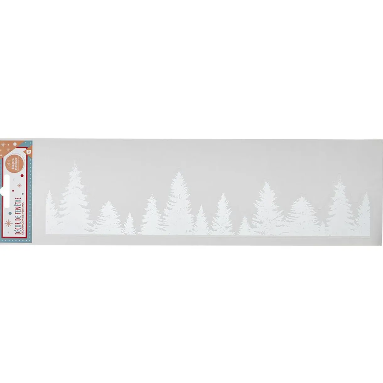 Gifi Décoration fenêtre électrostatique forêt de sapins blancs L36 x l11 cm^ Décoration De Fenêtre