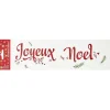 Gifi Décoration fenêtre électrostatique Joyeux Noël rouge et blanc L36xH11cm^ Décoration De Fenêtre