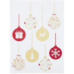 Gifi Décoration fenêtre Noël électrostatique guirlande boule rouge et doré^ Décoration De Fenêtre