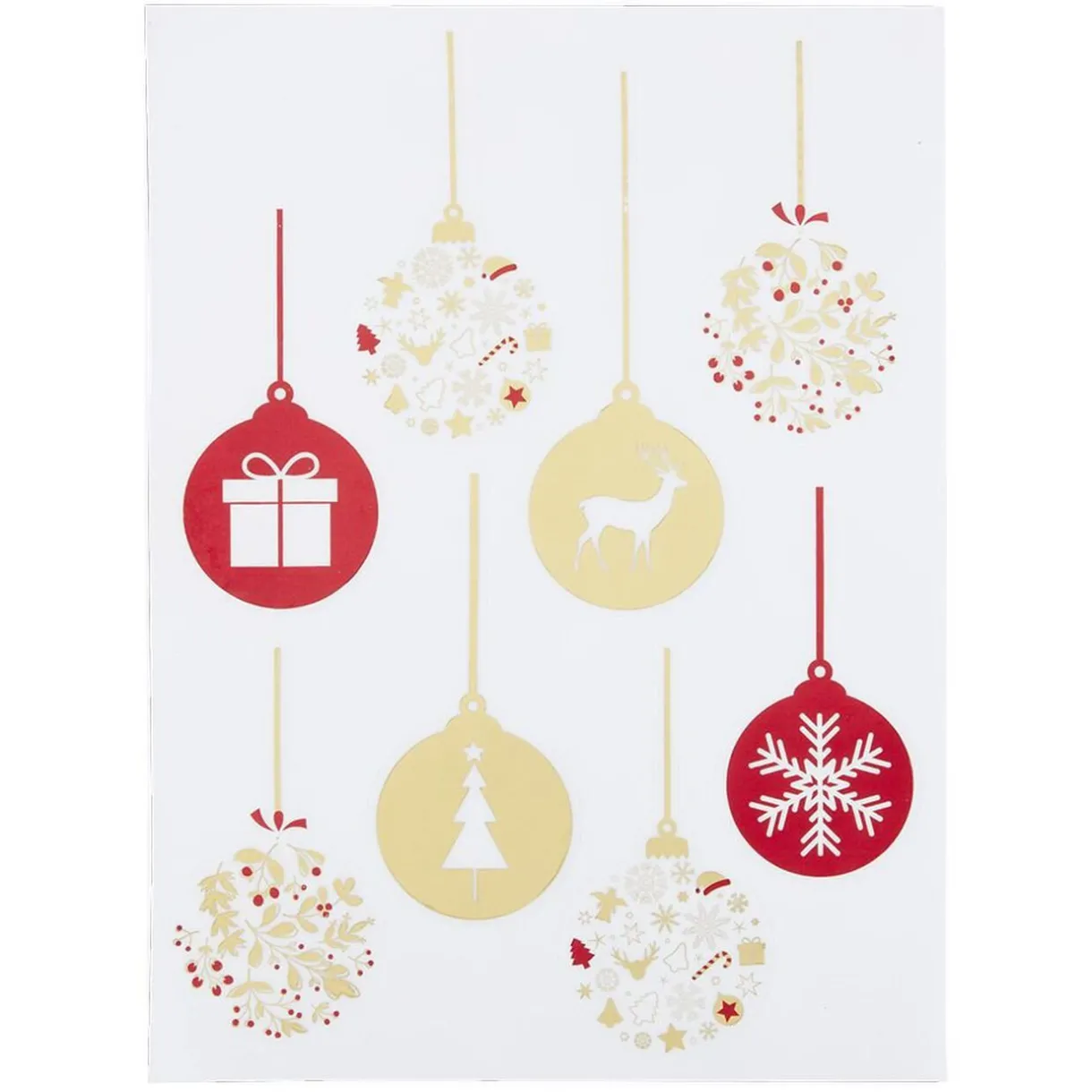 Gifi Décoration fenêtre Noël électrostatique guirlande boule rouge et doré^ Décoration De Fenêtre