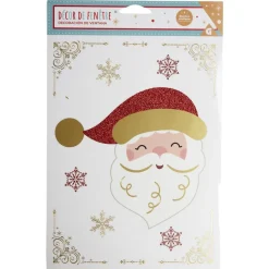 Gifi Décoration fenêtre Noël électrostatique rouge et doré - 2 modèles^ Décoration De Fenêtre
