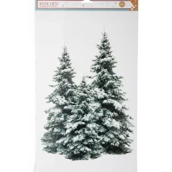 Gifi Décoration fenêtre Noël électrostatique sapin enneigé^ Décoration De Fenêtre