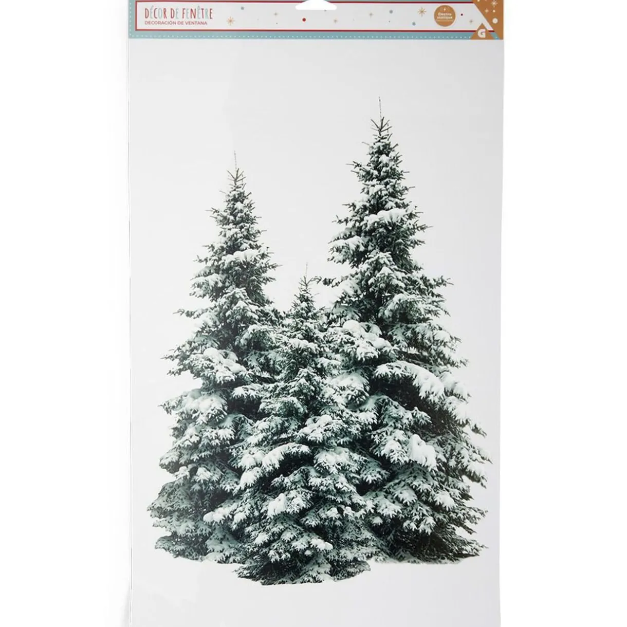 Gifi Décoration fenêtre Noël électrostatique sapin enneigé^ Décoration De Fenêtre