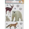 Gifi Décoration fenêtre Noël électrostatique animaux d'hiver^ Décoration De Fenêtre