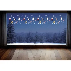 Gifi Décoration fenêtre Noël électrostatique frise de personnages 120x20cm^ Décoration De Fenêtre