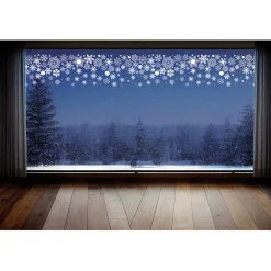 Gifi Décoration fenêtre Noël électrostatique frise de flocon 120x20cm^ Décoration De Fenêtre