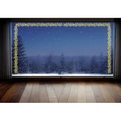 Gifi Décoration fenêtre Noël électrostatique frise de houx 120x20cm^ Décoration De Fenêtre