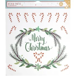 Gifi Décoration fenêtre Noël électrostatique sapin ou Merry Christmas^ Décoration De Fenêtre