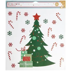 Gifi Décoration fenêtre Noël électrostatique sapin ou Merry Christmas^ Décoration De Fenêtre